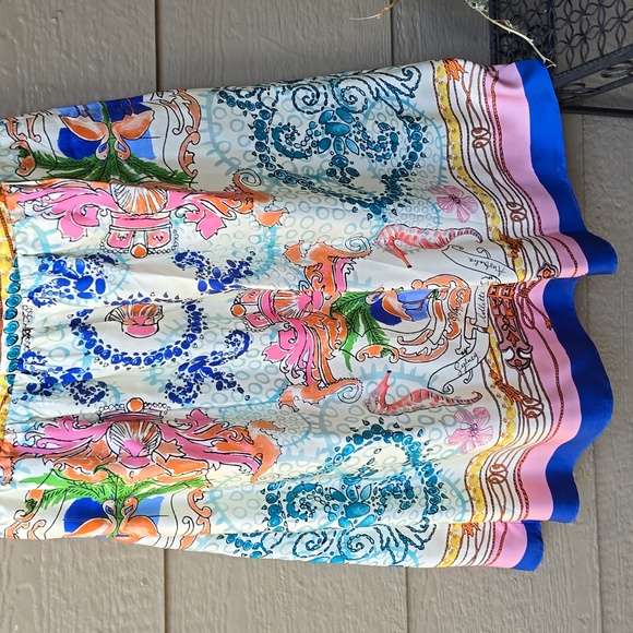 Anthropologie Collette Dinnigan Acionna seahorse print silk dress 8 - Picture 7 of 13